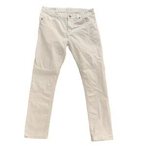 Carbon Brushed Cotton Off-White Skinny Flex Pants 32-1/2" x 28-1/4" #137i